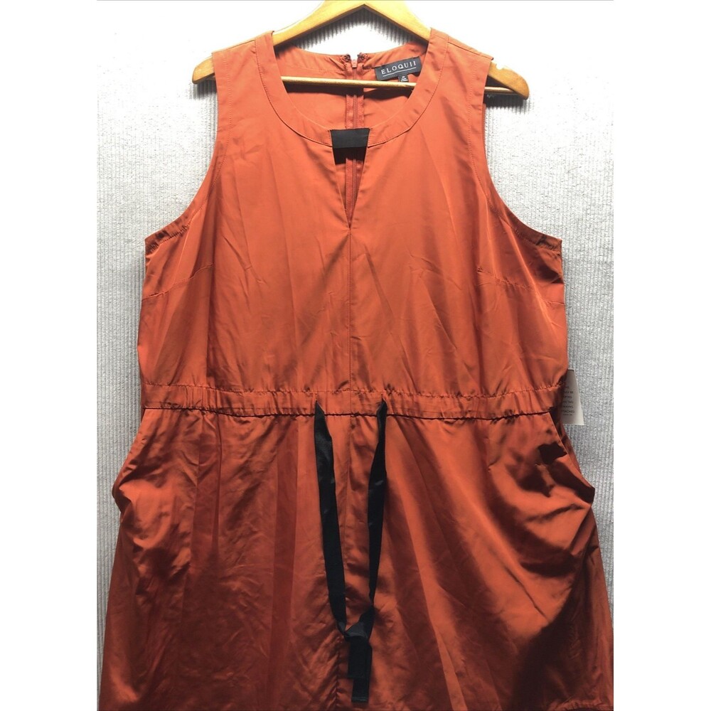 Eloquii Womens Dress 22 Sleeveless Cinch Waist Pockets Parachute Utility Chic